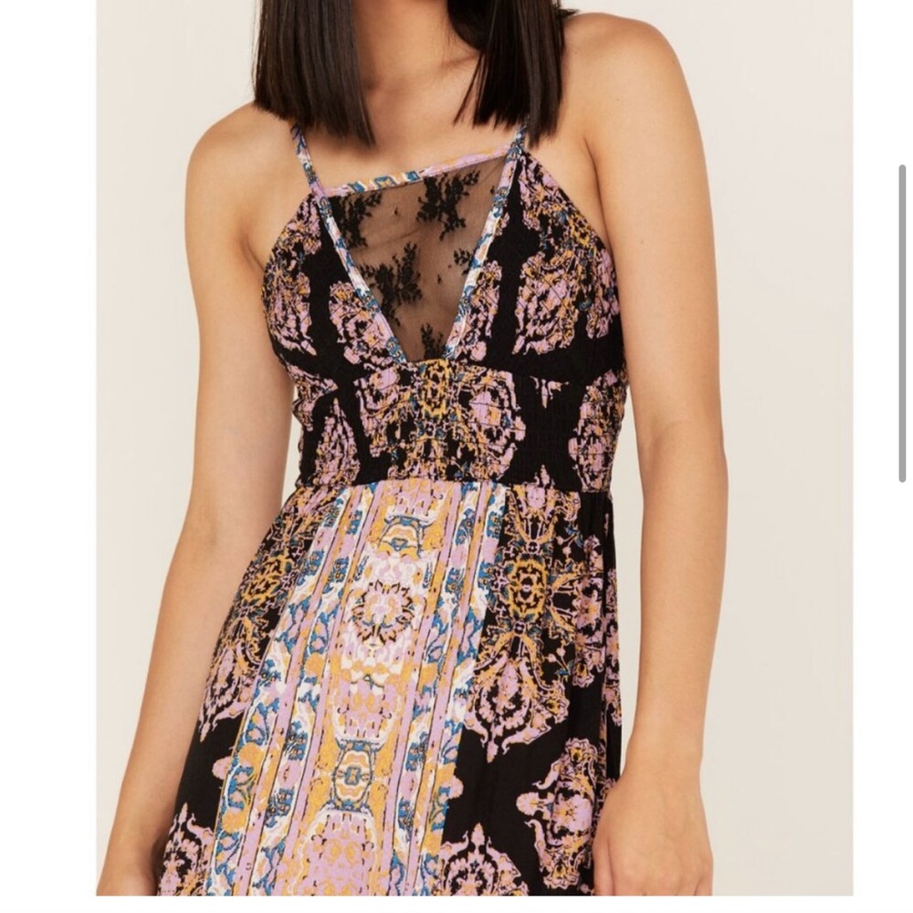 Free People Black and Pink Maxi Dress